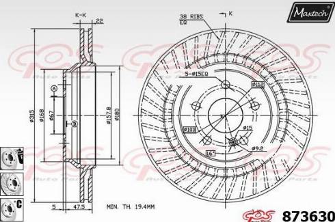Maxtech 873630.6880 - Kočioni disk www.molydon.hr