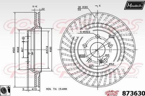 Maxtech 873630.0060 - Kočioni disk www.molydon.hr
