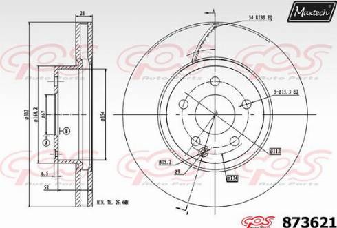 Maxtech 873621.0000 - Kočioni disk www.molydon.hr