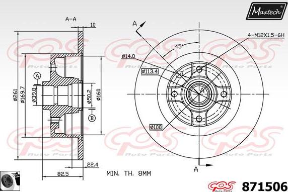 Maxtech 873627 - Kočioni disk www.molydon.hr