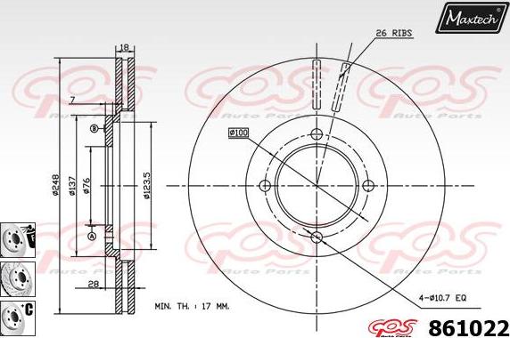Maxtech 873601 - Kočioni disk www.molydon.hr