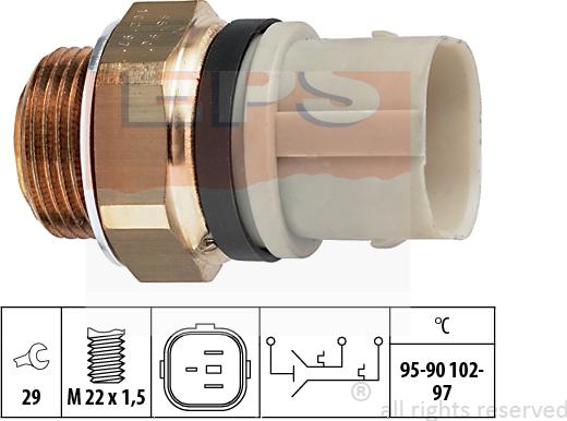MDR EPS-1850 652 - Prekidač temperature, ventilator radijatora / klima uređaja www.molydon.hr