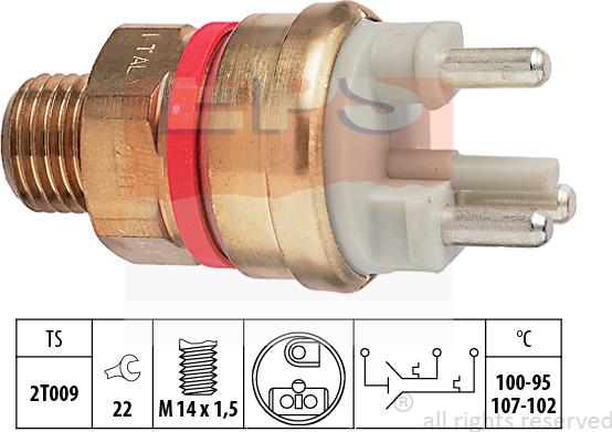 MDR EPS-1850 637 - Prekidač temperature, ventilator radijatora / klima uređaja www.molydon.hr