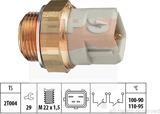 MDR EPS-1850 624 - Prekidač temperature, ventilator radijatora / klima uređaja www.molydon.hr