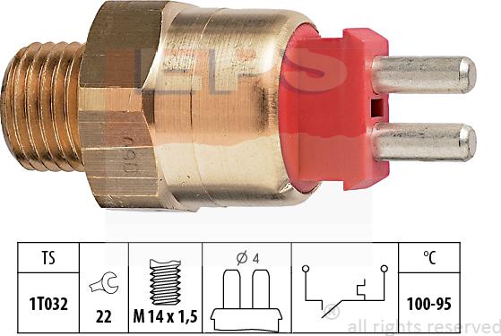MDR EPS-1850 169 - Prekidač temperature, ventilator radijatora / klima uređaja www.molydon.hr