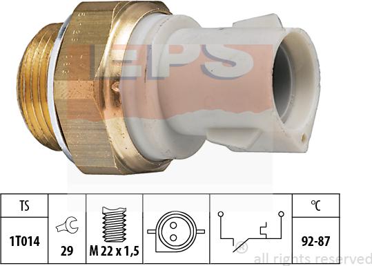 MDR EPS-1850 129 - Prekidač temperature, ventilator radijatora / klima uređaja www.molydon.hr