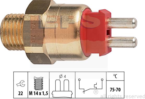 MDR EPS-1850 286 - Prekidač temperature, ventilator radijatora / klima uređaja www.molydon.hr