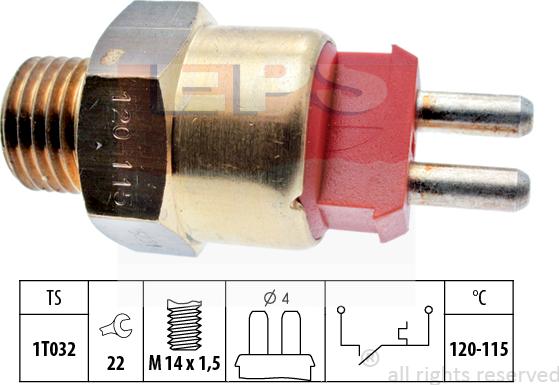 MDR EPS-1850 231 - Prekidač temperature, ventilator radijatora / klima uređaja www.molydon.hr