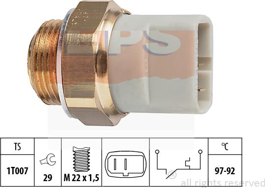 MDR EPS-1850 279 - Prekidač temperature, ventilator radijatora / klima uređaja www.molydon.hr