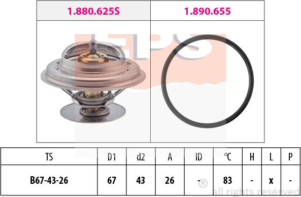 MDR EPS-1880 625 - Termostat, rashladna tekućinu www.molydon.hr