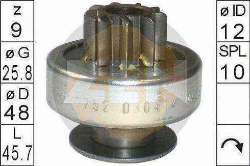 Messmer ZN1752 - Pogonski Zupčanik, starter www.molydon.hr