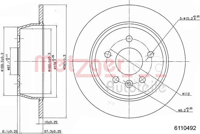 Metzger 6110492 - Kočioni disk www.molydon.hr