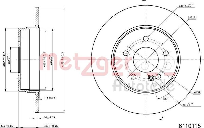 Metzger 6110115 - Kočioni disk www.molydon.hr