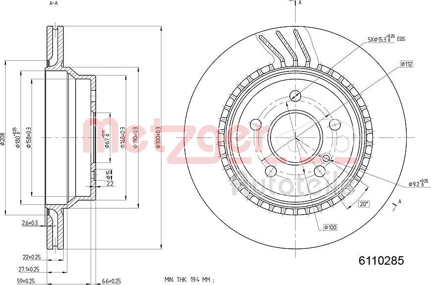 Metzger 6110285 - Kočioni disk www.molydon.hr