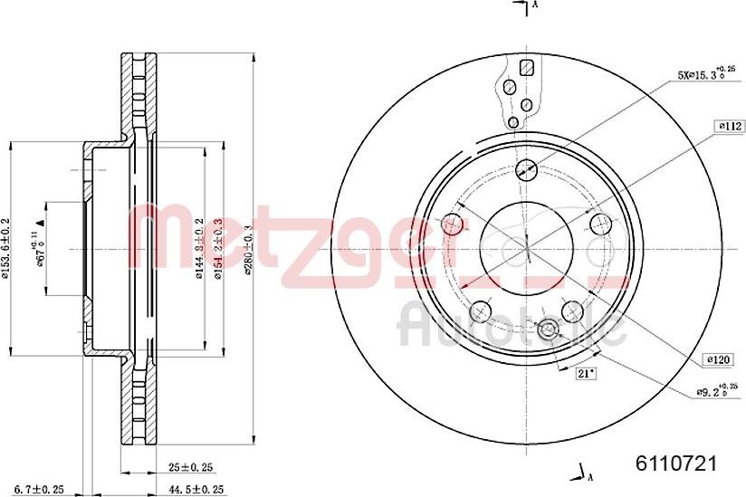 Metzger 6110721 - Kočioni disk www.molydon.hr