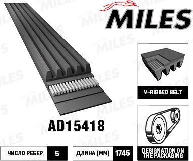 Miles AD15418 - Klinasti rebrasti remen  www.molydon.hr