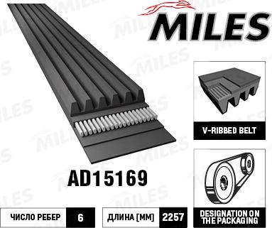 Miles AD15169 - Klinasti rebrasti remen  www.molydon.hr
