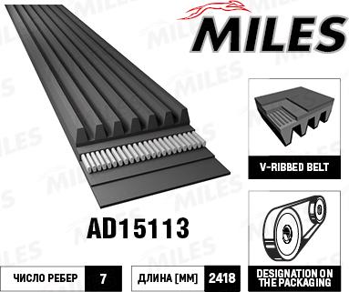 Miles AD15113 - Klinasti rebrasti remen  www.molydon.hr