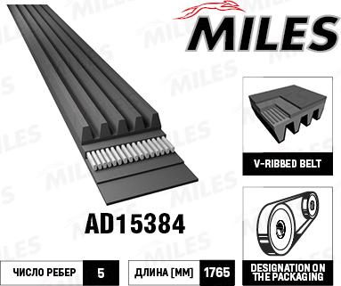 Miles AD15384 - Klinasti rebrasti remen  www.molydon.hr