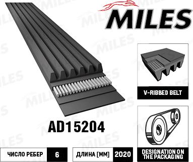 Miles AD15204 - Klinasti rebrasti remen  www.molydon.hr
