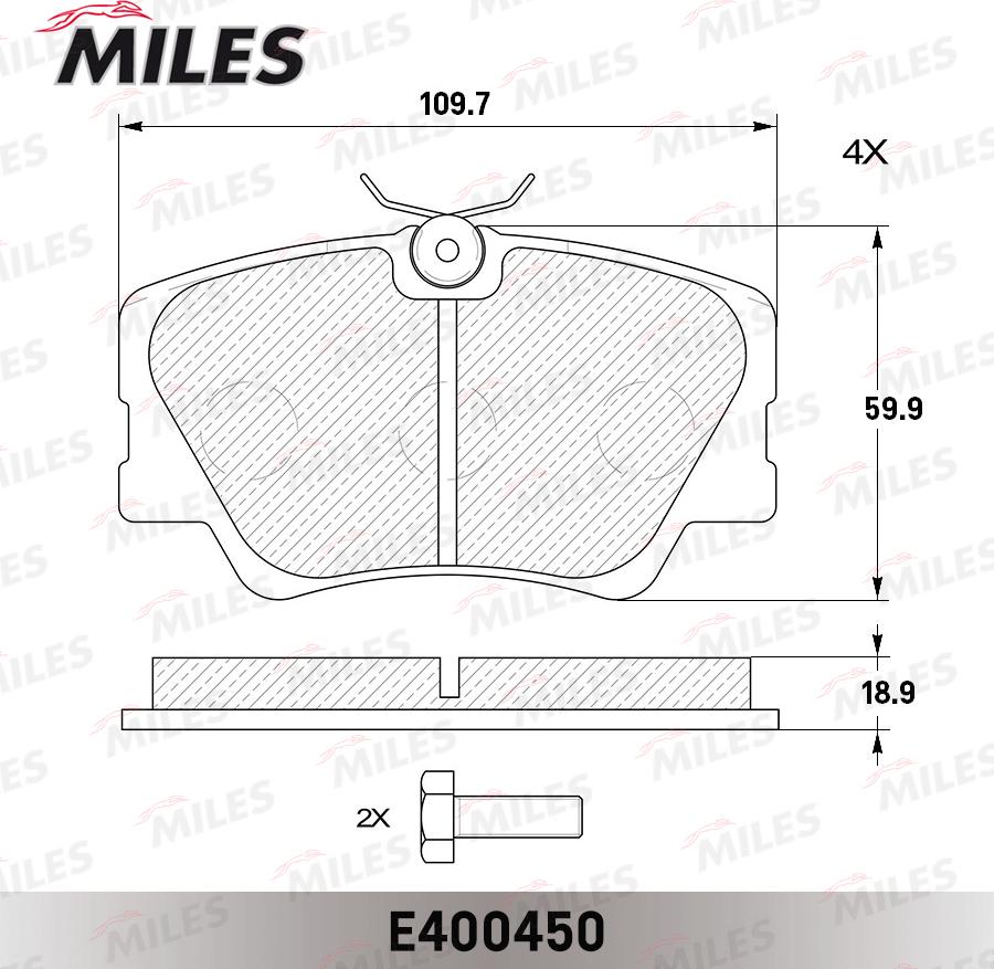 Miles E400450 - Komplet Pločica, disk-kočnica www.molydon.hr