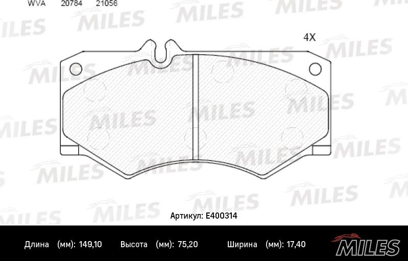 Miles E400314 - Komplet Pločica, disk-kočnica www.molydon.hr