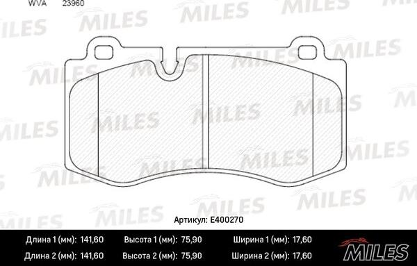 Miles E400270 - Komplet Pločica, disk-kočnica www.molydon.hr