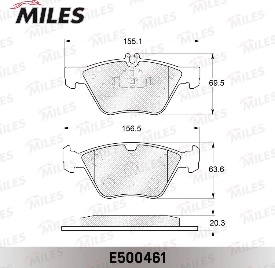 Miles E500461 - Komplet Pločica, disk-kočnica www.molydon.hr