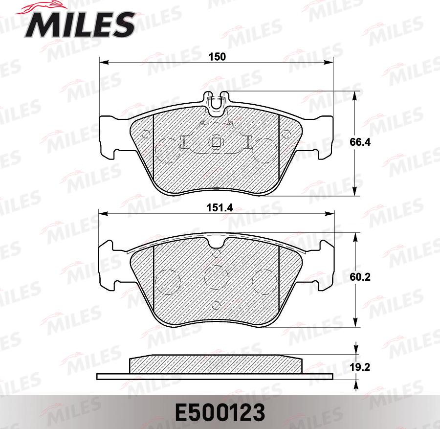 Miles E500123 - Komplet Pločica, disk-kočnica www.molydon.hr