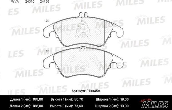 Miles E100458 - Komplet Pločica, disk-kočnica www.molydon.hr
