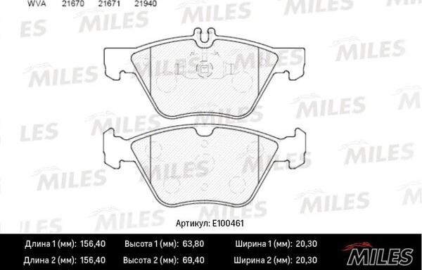Miles E100461 - Komplet Pločica, disk-kočnica www.molydon.hr