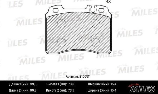 Miles E100511 - Komplet Pločica, disk-kočnica www.molydon.hr