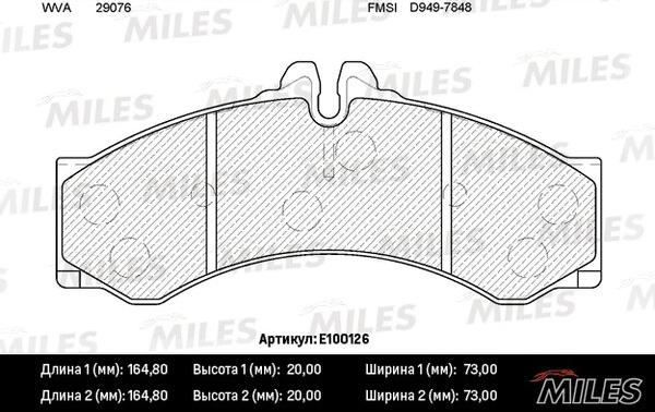 Miles E100126 - Komplet Pločica, disk-kočnica www.molydon.hr