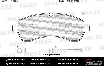 Miles E100295 - Komplet Pločica, disk-kočnica www.molydon.hr