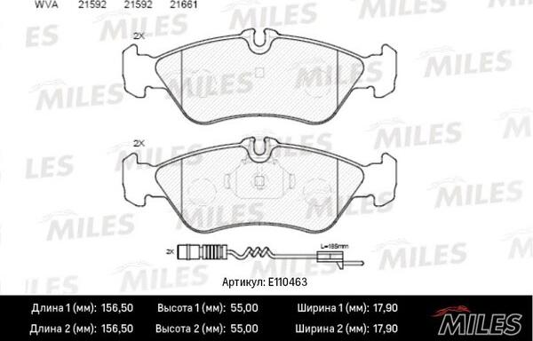 Miles E110463 - Komplet Pločica, disk-kočnica www.molydon.hr