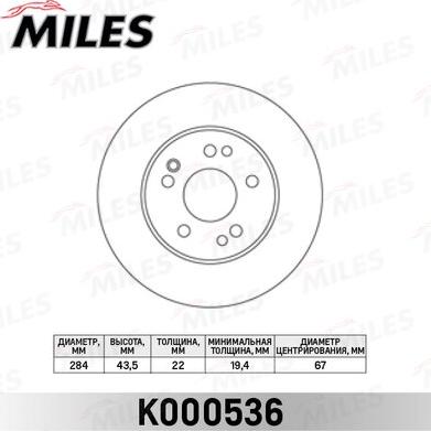 Miles K000536 - Kočioni disk www.molydon.hr