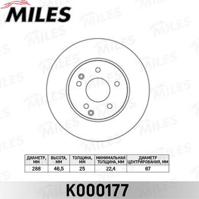 Miles K000177 - Kočioni disk www.molydon.hr