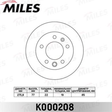 Miles K000208 - Kočioni disk www.molydon.hr