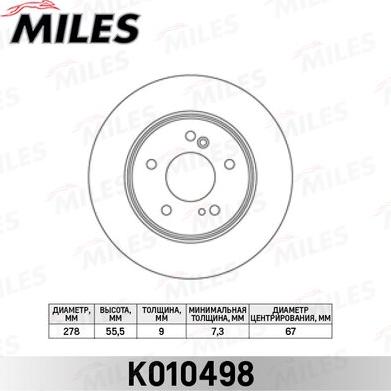 Miles K010498 - Kočioni disk www.molydon.hr
