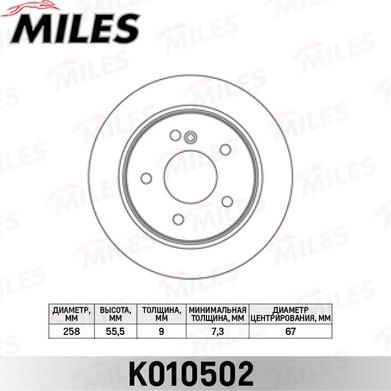 Miles K010502 - Kočioni disk www.molydon.hr