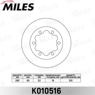 Miles K010516 - Kočioni disk www.molydon.hr