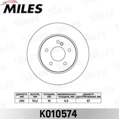 Miles K010574 - Kočioni disk www.molydon.hr