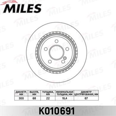Miles K010691 - Kočioni disk www.molydon.hr