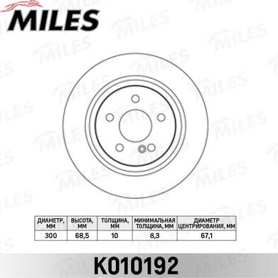 Miles K010192 - Kočioni disk www.molydon.hr