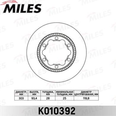 Miles K010392 - Kočioni disk www.molydon.hr