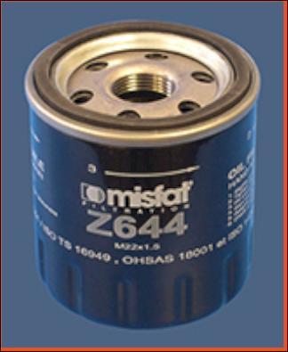 MISFAT Z644 - Filter za ulje www.molydon.hr