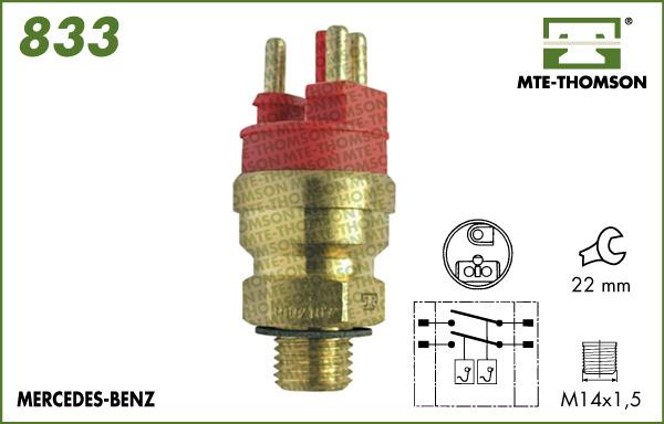 MTE-Thomson 833 - Prekidač temperature, ventilator radijatora / klima uređaja www.molydon.hr
