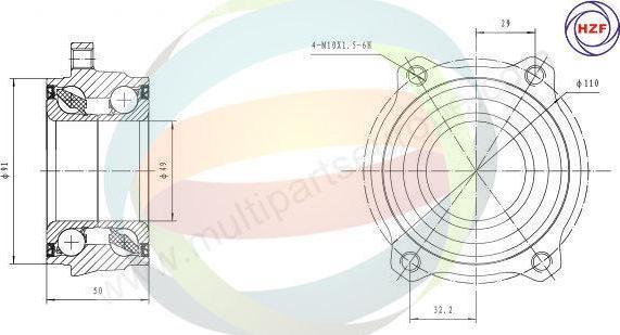Multiparts 70-140022 - Komplet Ležaja kotača www.molydon.hr