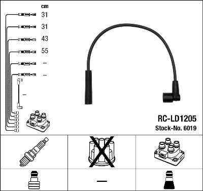 NGK 6019 - Set kablova za paljenje www.molydon.hr
