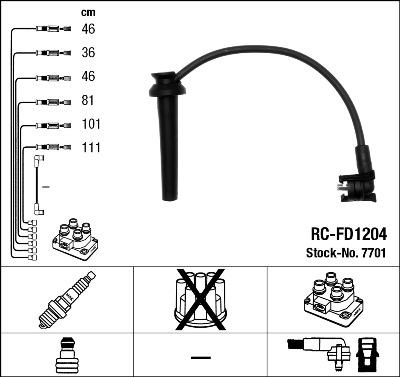 NGK 7701 - Set kablova za paljenje www.molydon.hr